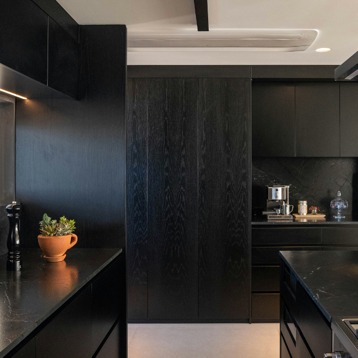 Black Stained Cabinets In Luxury Colorado Kitchen