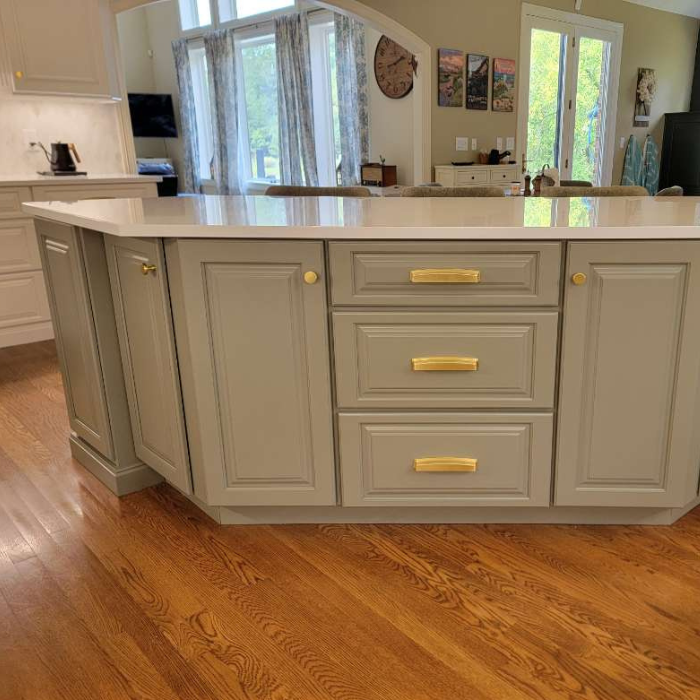 Greige Kitchen Island In South Denver